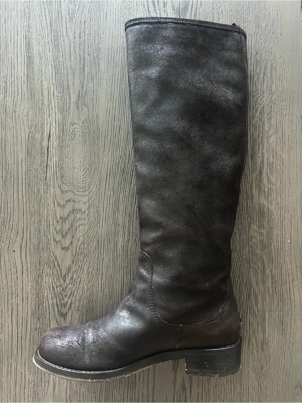 Jimmy Choo Women’s Doreen Biker Rugged Leather Suede Tall Boots, Brown, 36EU